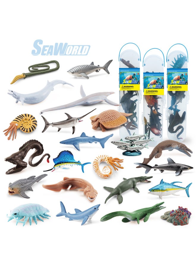 Mini Simulation Marine Fish Prehistoric Animals Ancient Marine Life Deep Sea Biological Storage Box Set Model Ornaments-Color:BL-1180B Dinosaur 183g