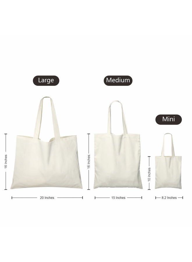 NPBAG 25 Pack 8.2'' X 10'' Mini Natural Cotton Tote Bags, Small Lightweight Blank Bulk Cloth Bags with 1pc of PTFE Teflon Sheet - Perfect for Parties Holidays - Image 4