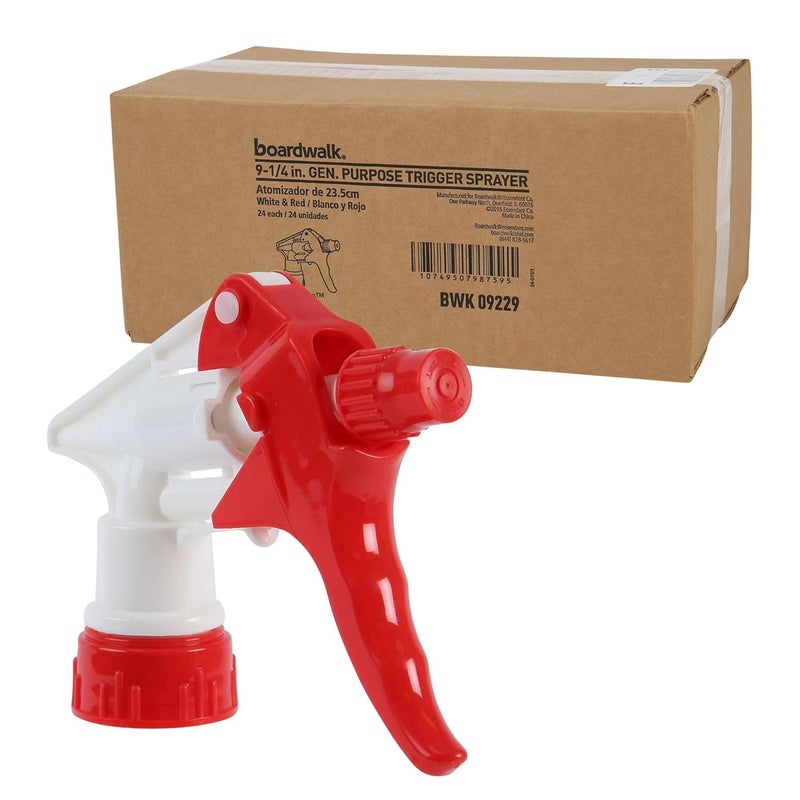 Boardwalk 511265 925 in Tube Trigger Sprayer 250 for 32 oz Bottles  RedWhite 24Carton - Image 4