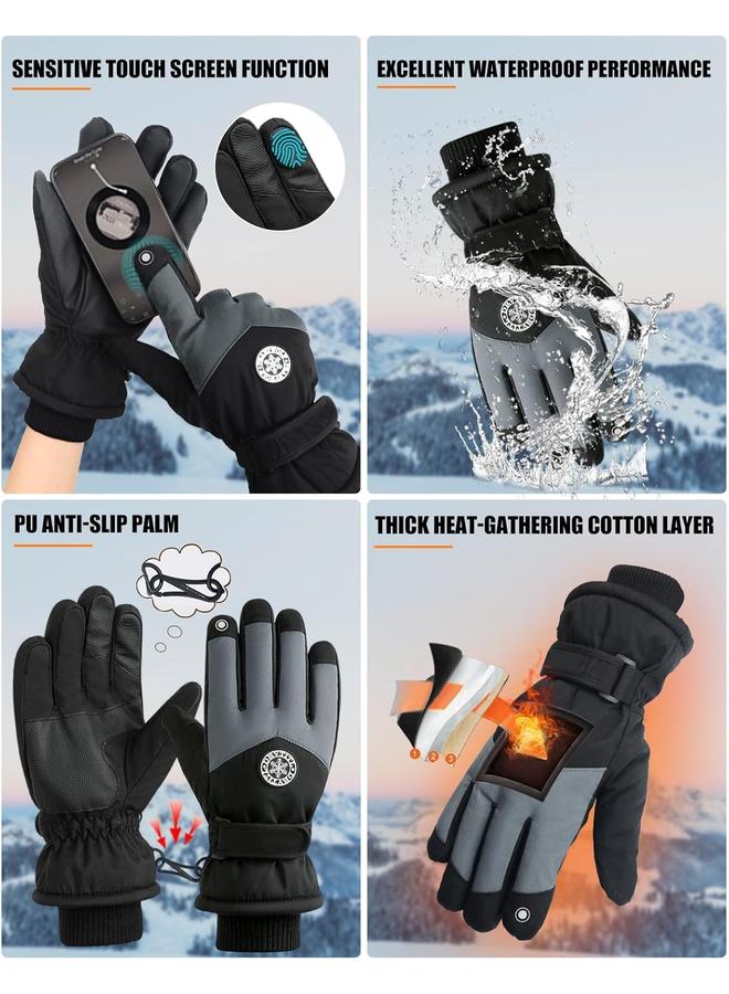 KOWVOWZ Winter Ski Gloves, Waterproof and Windproof Touchscreen Snow Gloves, Warm Anti-Slip Touchscreen Gloves, Thermal Protection for Cold Weather Skiing Snowboarding Running and Cycling - Image 5