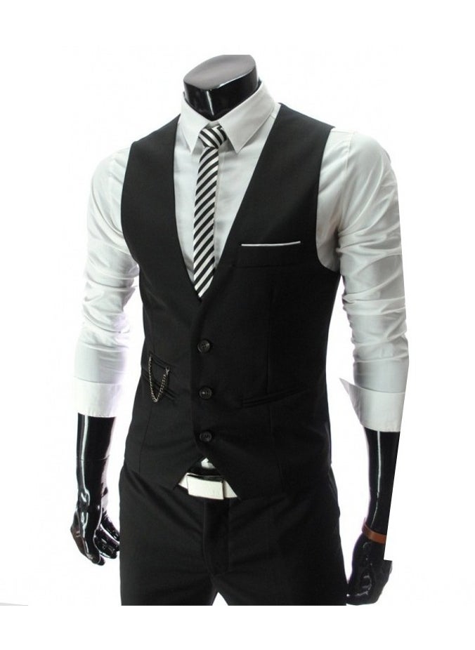 KUYING New Fashionable Herringbone Patterned Suit Vest  - Image 1