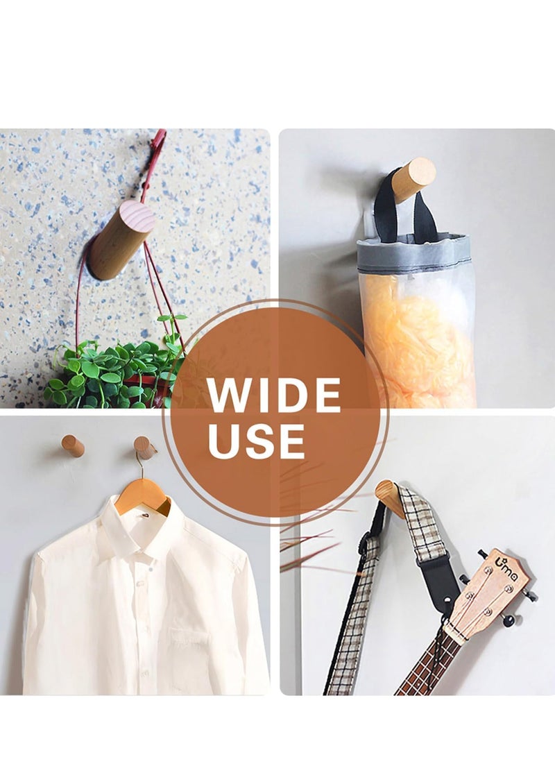 4 Pack Wood Wall Hooks Mounted Heavy Duty Wooden Coat Robe Hooks Hat Rack Towels Clothes Hanger - Image 4