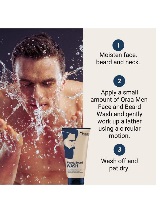 Qraa Men Face And Beard Wash | 2 In 1 Beard & Face Wash | Rosemary & Aloe Vera For Deep Cleansing |100Gm X 3 | Refreshes & Soothes | Stimulates Beard Growth | (Pack Of 3, 300, Gram) - Image 4