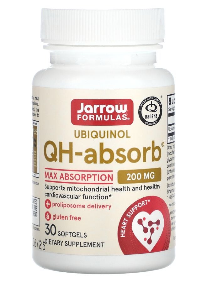 jarrow formulas Ubiquinol QH-Absorb Max Absorption 200 mg 30 Softgels