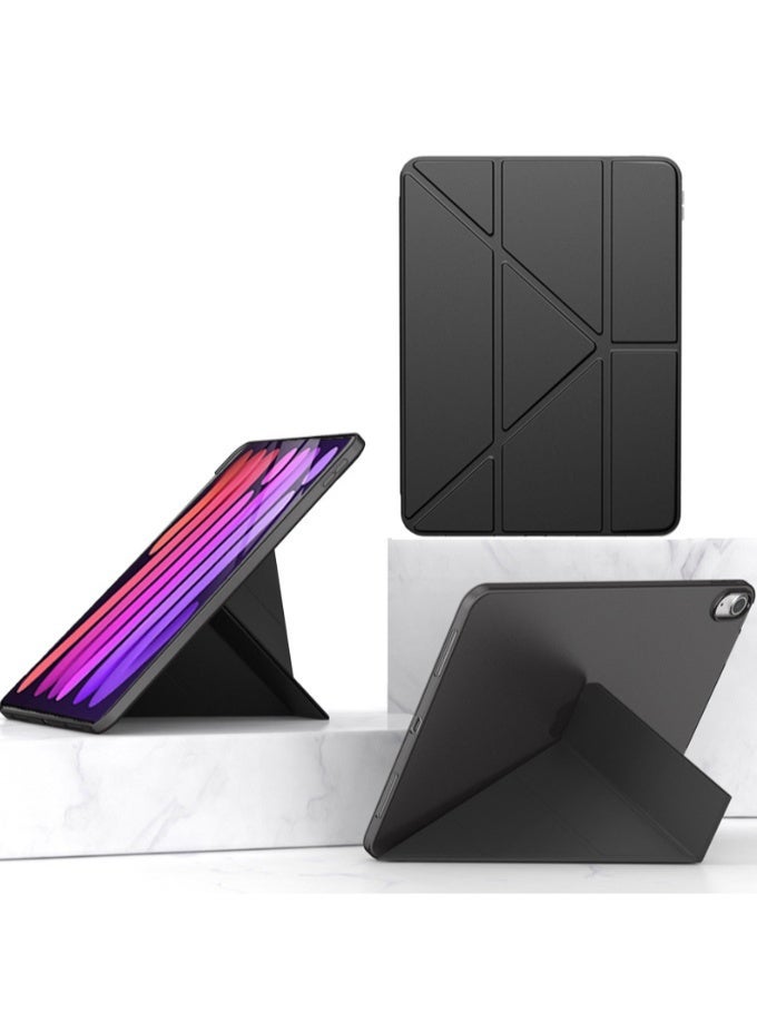 إغرين99 لـ iPad mini (2024/2021) 7th/6th 8.3 بوصة غطاء القضية، تصميم على شكل عسل Y، زاوية متعددة، استيقاظ / نوم تلقائي، لمس مريح للجلد، غطاء واقي قوس على شكل Y رقيق جدا، ظهر TPU ناعم، أسود - Image 1