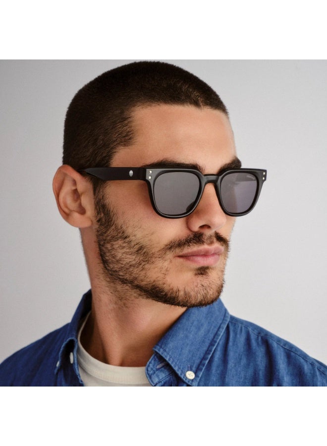 Solarized نظارات شمسية ريفيت سكوير سوداء، نظارات داكنة غير لامعة مع تفاصيل ريفيت، نظارات يومية للجنسين - Image 5