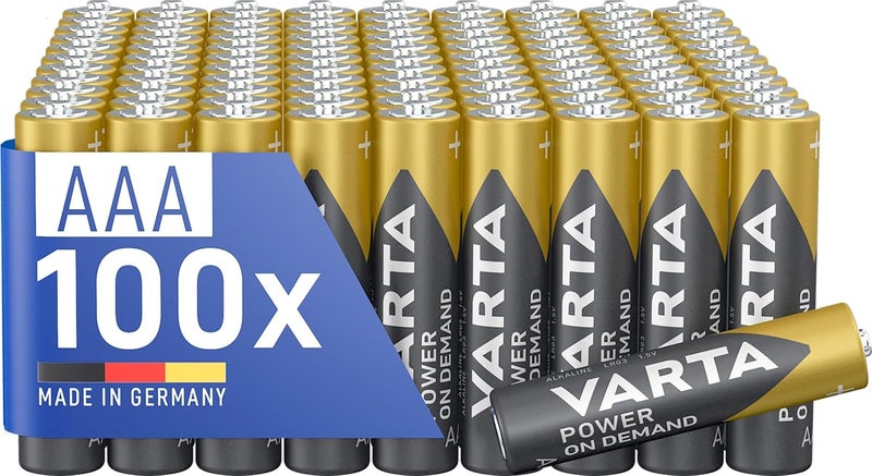 فارتا بطاريات Power on Demand AAA Micro (عبوة اقتصادية من 100 قطعة في تغليف صديق للبيئة - ذكية ومرنة وقوية - على سبيل المثال لإكسسوارات الكمبيوتر وأجهزة المنزل الذكي أو المصابيح اليدوية) - Image 1