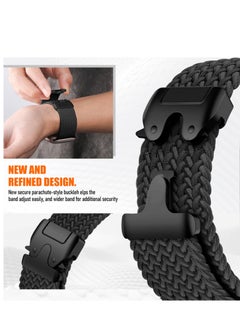 SZOXST Compatible for Apple Watch Band 42mm 41mm 40mm 38mm Elastic Nylon Braided Secure & Comfortable Stretchy Strap for Women Men,Parachute Buckle Bands for iWatch Series 10 9 8 7 6 5 4 3 SE Blue  - Image 2
