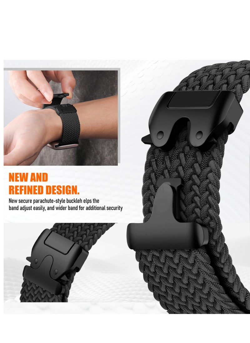 Compatible for Apple Watch Band 42mm 41mm 40mm 38mm Elastic Nylon Braided Secure & Comfortable Stretchy Strap for Women Men,Parachute Buckle Bands for iWatch Series 10 9 8 7 6 5 4 3 SE Blue