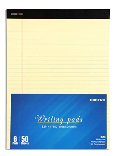 Mintra Office Legal Pads - ((BASIC CANARY 6pk, 8.5in x 11in, WIDE RULED)) - Image 5