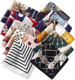 SYBL 10PCS 19.7" x 19.7" Fashion Small Square Silky Scarf Printed Satin Neckerchief Multipurpose Neck Head Scarf - Image 1