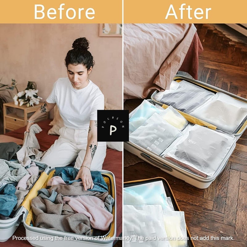 POCHEON Pocheon Clear Resealable Polyester Zipper Bags for Clothes Mailers for Clothing Self Seal Bags for Socks Cosmetic Accessories Storage Travel With Air hole 18 X 26 cm M 25  - Image 5
