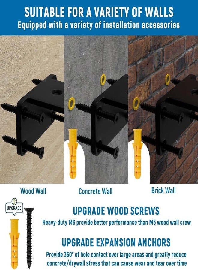 LEOPO 8 inch 4 Pack 1/4” Thick Floating Shelf Bracket, Heavy Duty Rustic Industrial Shelf Bracket, Floating Hidden Metal Shelf Bracket - Image 4
