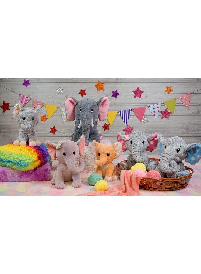 Mirada Enchanting Plush Grey Elephant Soft Toy Adorable With Pink Polka Dots Ear 25Cm - Image 2
