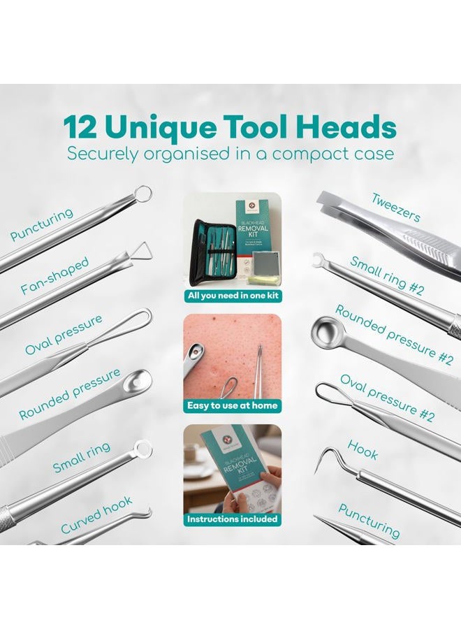 Medi Grade Blackhead Remover Tools - Effective Spot Treatment Popping Kit for Acne Prone Skin - 7 Skincare Tools with 50 Sheets of Oil Absorbing Blotting Paper, Pimple Popper Spot Treatment Kit - Image 3