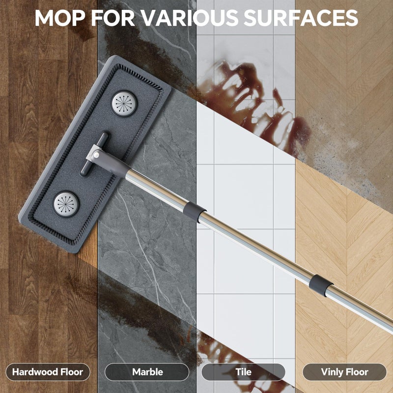 POPMOP Compact Floor Mop and Bucket - Flat Mop and Bucket with Wringer Set Hands Free | Wet Dry Mop for Apartment, Tiny Home, RV, Windows, Wall, Hardwood, Vinyl, Floor with 6 Microfiber Cloths - Image 5