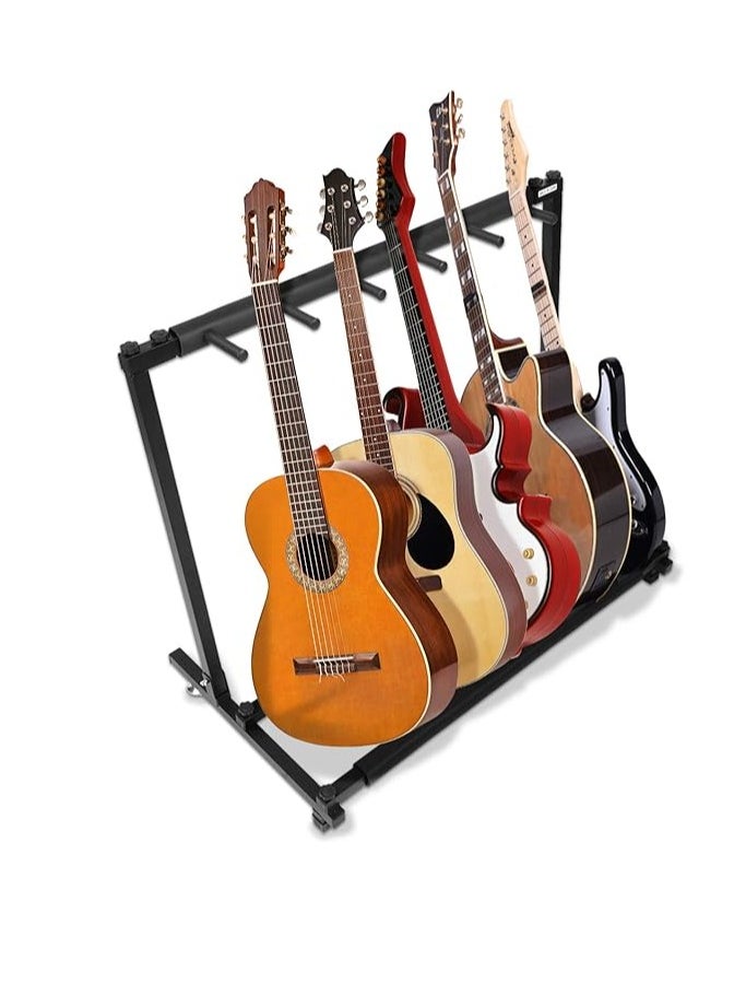 Ejoyous 5-way guitar stand Guitar display stand, multiple guitar stand 5-way metal guitar stand for 5 guitars, multiple electric guitar stand with protective rubber pad  - Image 1