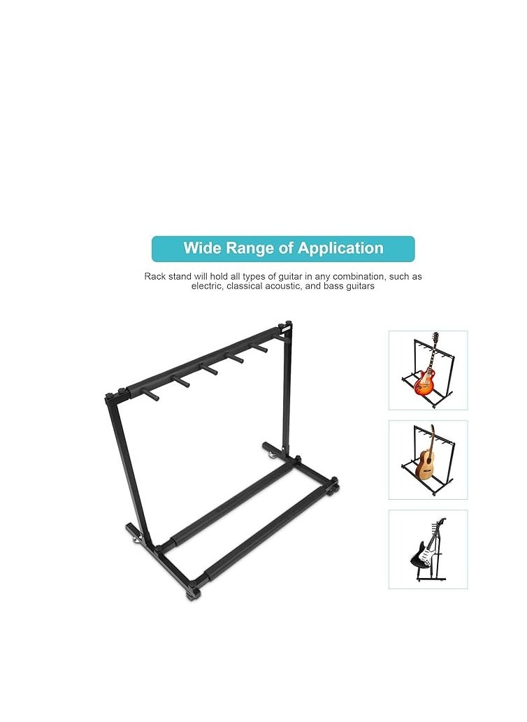Ejoyous 5-way guitar stand Guitar display stand, multiple guitar stand 5-way metal guitar stand for 5 guitars, multiple electric guitar stand with protective rubber pad  - Image 5