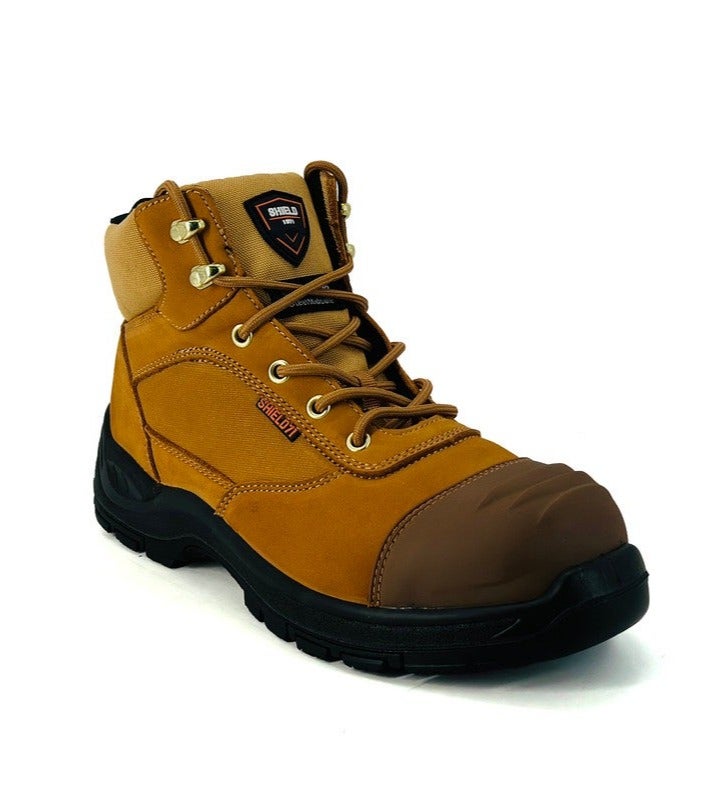 Shield Turbo Men’s Safety Shoes S3 | Hi-Cut Honey Work Shoes with Steel Toe Cap, Slip-Resistant, Water-Resistant, HRO & Steel Anti-Penetration Midsole - Image 3