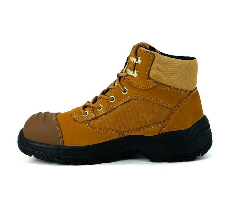 Shield Turbo Men’s Safety Shoes S3 | Hi-Cut Honey Work Shoes with Steel Toe Cap, Slip-Resistant, Water-Resistant, HRO & Steel Anti-Penetration Midsole - Image 2