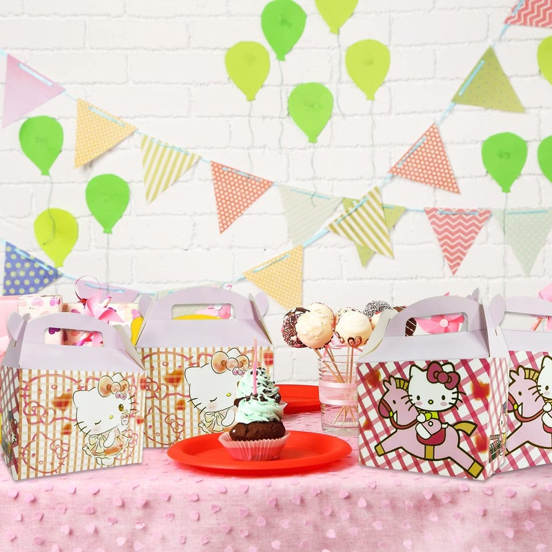MUSNOW 10PCS Kitty Cat Theme Party Treat Boxs for Boxes with Handles Perfect for Kitty Birthday Party Supplies - Image 5