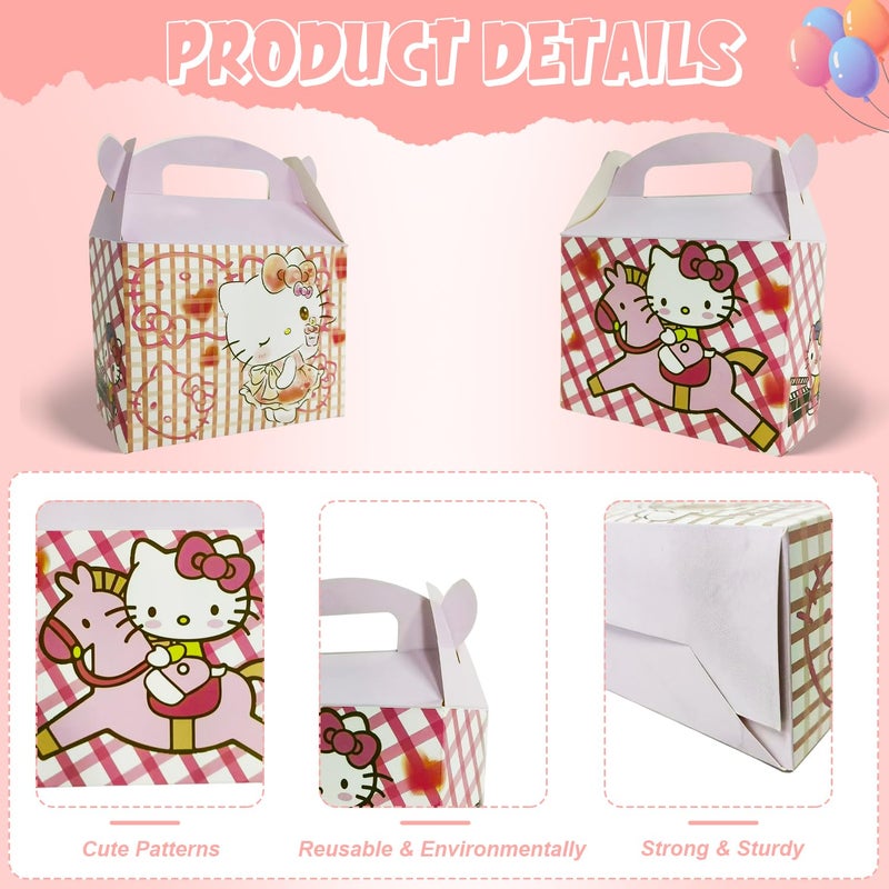 MUSNOW 10PCS Kitty Cat Theme Party Treat Boxs for Boxes with Handles Perfect for Kitty Birthday Party Supplies - Image 3