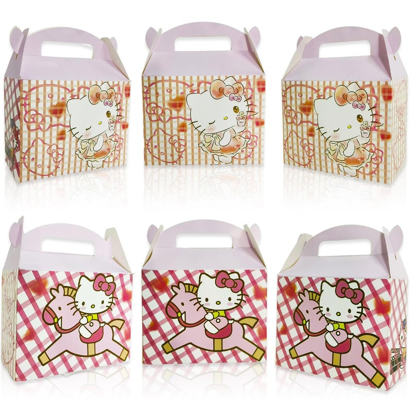 MUSNOW 10PCS Kitty Cat Theme Party Treat Boxs for Boxes with Handles Perfect for Kitty Birthday Party Supplies - Image 1
