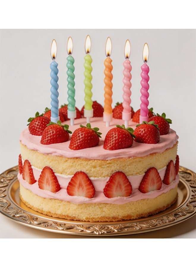 24 Pcs Multicolor Spiral Birthday Candles with Holders Cake Cupcake Toppers for Birthday Wedding Baby Shower Festival Anniversary Family Gathering Party Cake Decorations - Image 5