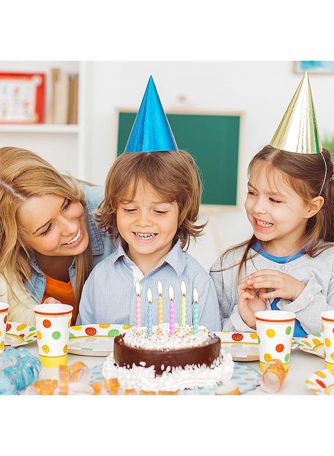 24 Pcs Multicolor Spiral Birthday Candles with Holders Cake Cupcake Toppers for Birthday Wedding Baby Shower Festival Anniversary Family Gathering Party Cake Decorations - Image 2