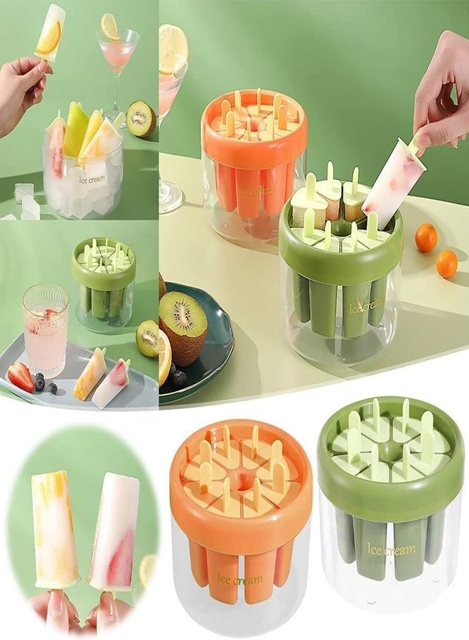 UMADEV Plastic Round Ice Cream Candy Molds with Sticks for Kids Summer Party | Reusable Popsicles Candy Molds | 8 Candy Mold Maker (Multicolour Pack 1) - Image 4