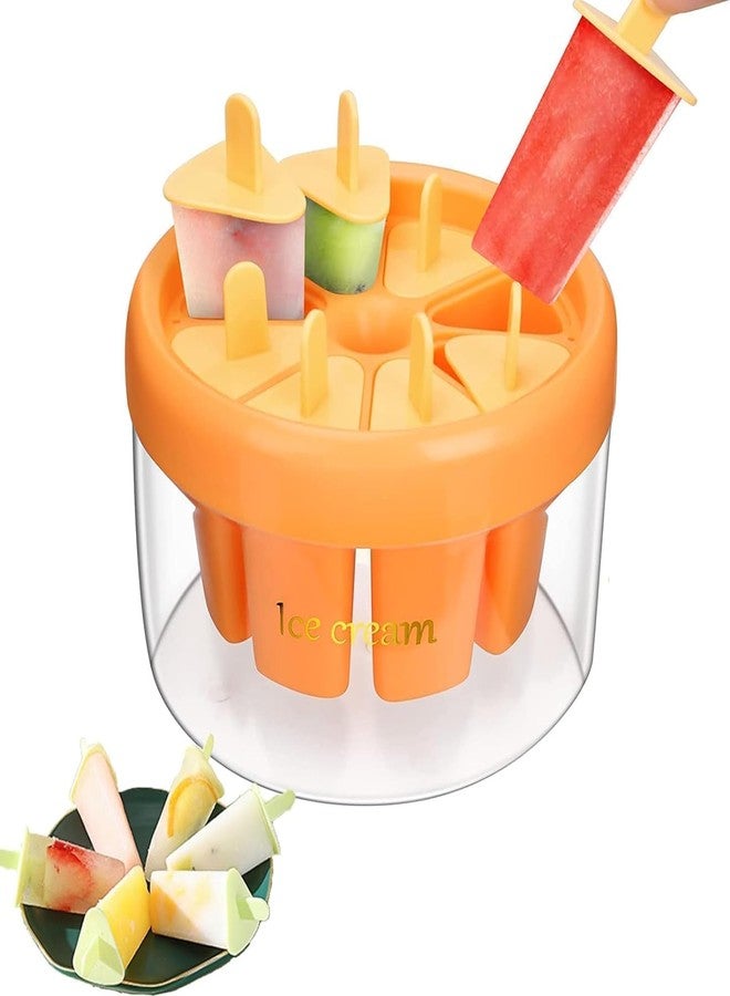 UMADEV Plastic Round Ice Cream Candy Molds with Sticks for Kids Summer Party | Reusable Popsicles Candy Molds | 8 Candy Mold Maker (Multicolour Pack 1) - Image 1