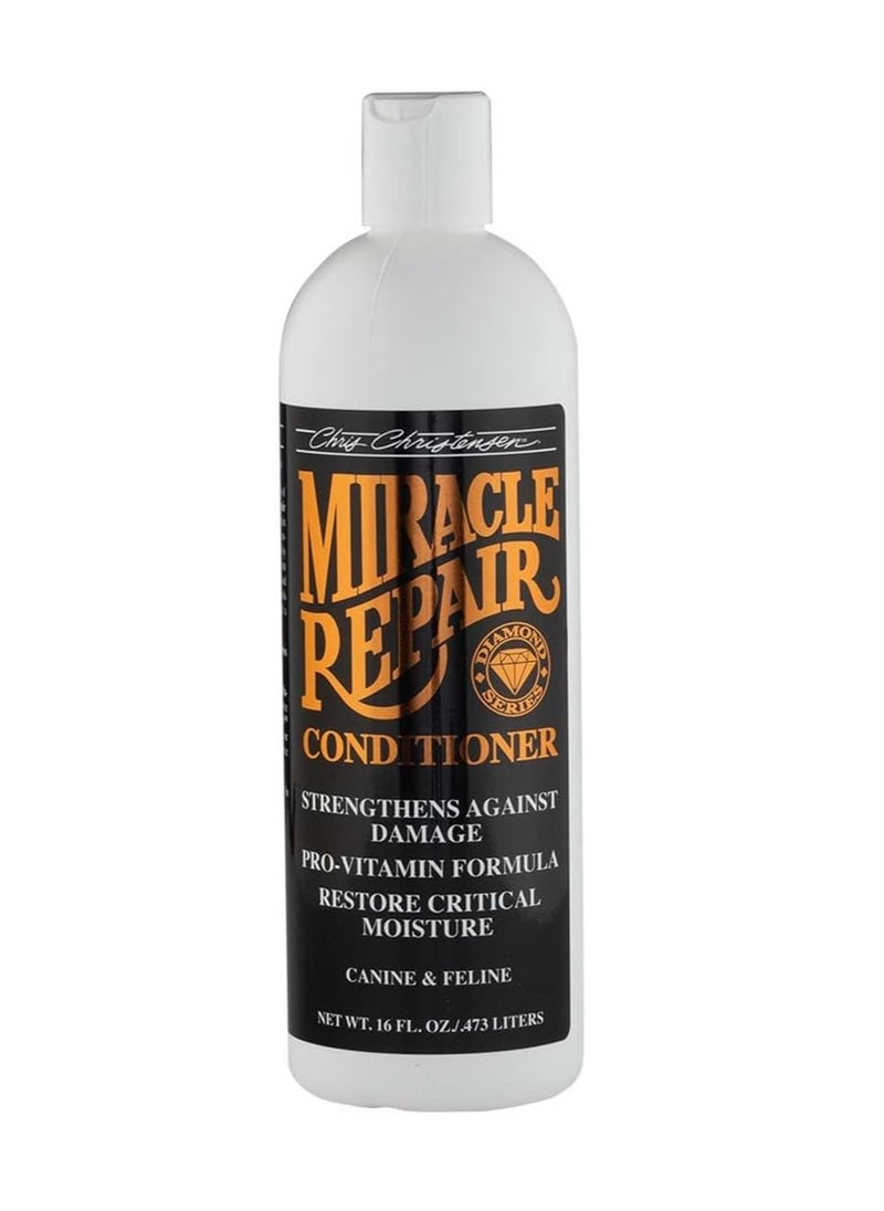 Chris Christensen Diamond Series Miracle Repair Dog Conditioner Groom Like a Professional Pro Vitamin Formula Provides Maximum Moisture Use on Both Dogs and Cats Made in USA 473ml  - Image 1