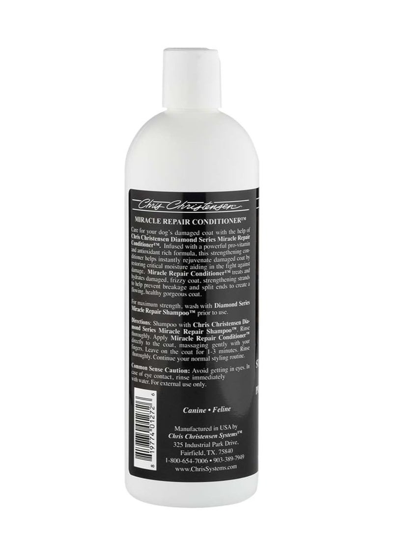 Chris Christensen Diamond Series Miracle Repair Dog Conditioner Groom Like a Professional Pro Vitamin Formula Provides Maximum Moisture Use on Both Dogs and Cats Made in USA 473ml  - Image 2
