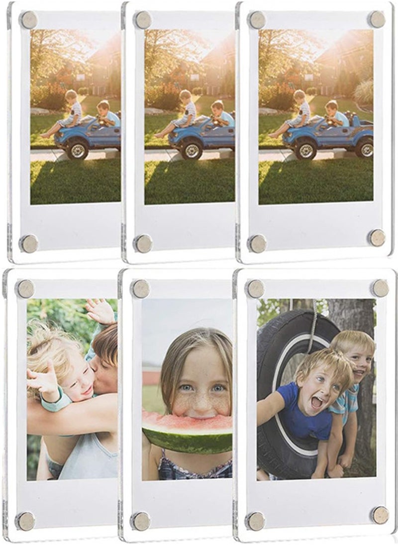 ماركة غير محددة - Acrylic Fridge Magnetic Photo Frame, Acrylic Picture Frame, Magnet Double Sided Refrigerator Mini Picture Frame Clear Picture Display Frame 2.36 x 3.54 Inch - Image 1