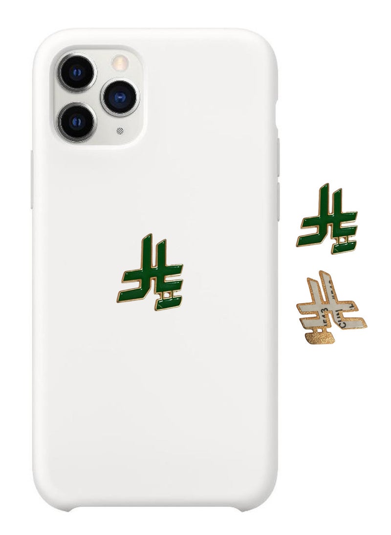 ماركة غير محددة New Riyal Symbol Metal Sticker with Golden Lining for Mobile or Any Smooth Surface  - Image 1