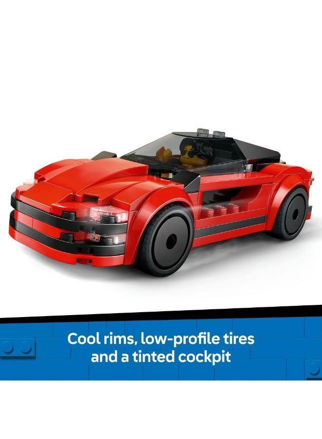 LEGO City Red Sports Car, Toy Supercar Vehicle Set 60448 (Age 5+, 109 Pieces) - Image 4