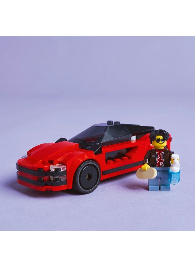 LEGO City Red Sports Car Supercar Toy Vehicle Set 60448 (109) Pieces  - Image 5