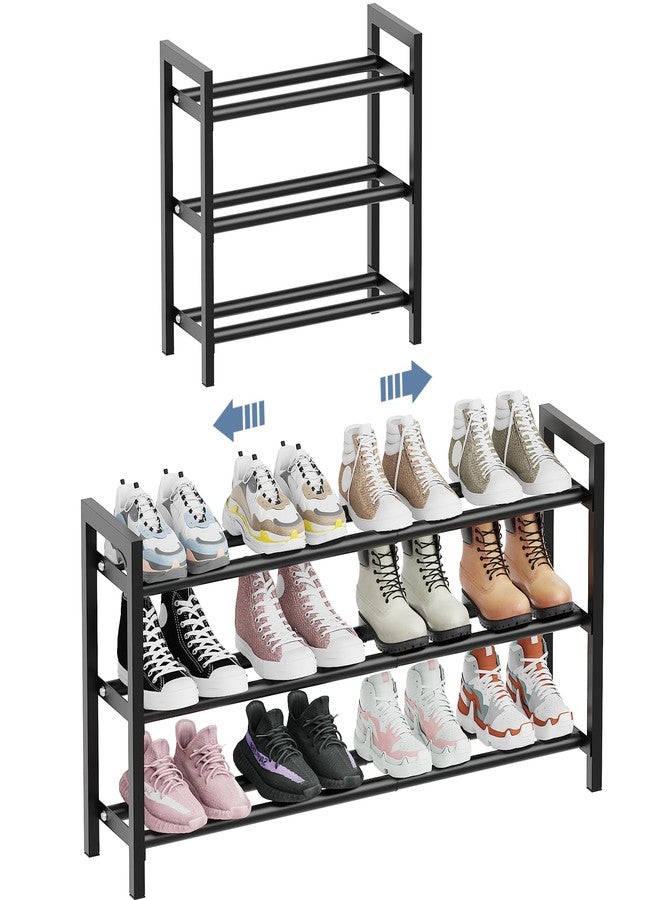 Mavivegue 18-33” Expandable Shoe Rack for Closet, 3-Tier Shoe Organizer, Adjustable Shoe Rack for Front Door Entrance, Entryway - Image 1