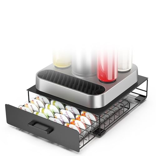 ZECENN Storage Drawer for Bartesian Capsules, Stackable Cocktail Pod Holder for Bartesian Cocktail Machine Compatible with Bev by BLACK+DECKER Cocktail Machine - Black/40 Pods Capacity - Image 1