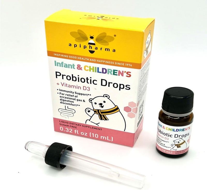 Apipharma Infant Probiotic Drops with Vitamin D3 for Kids - Image 1