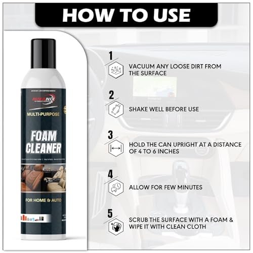 OBEROI'S TRADERS Multipurpose Foaming Car Interior & Exterior Cleaner Foam Spray For | Car Seat | Dashboard | Shoes | Sofa | Vinyl Rubber | Doors, PU/Leather (500 ml) - Image 5