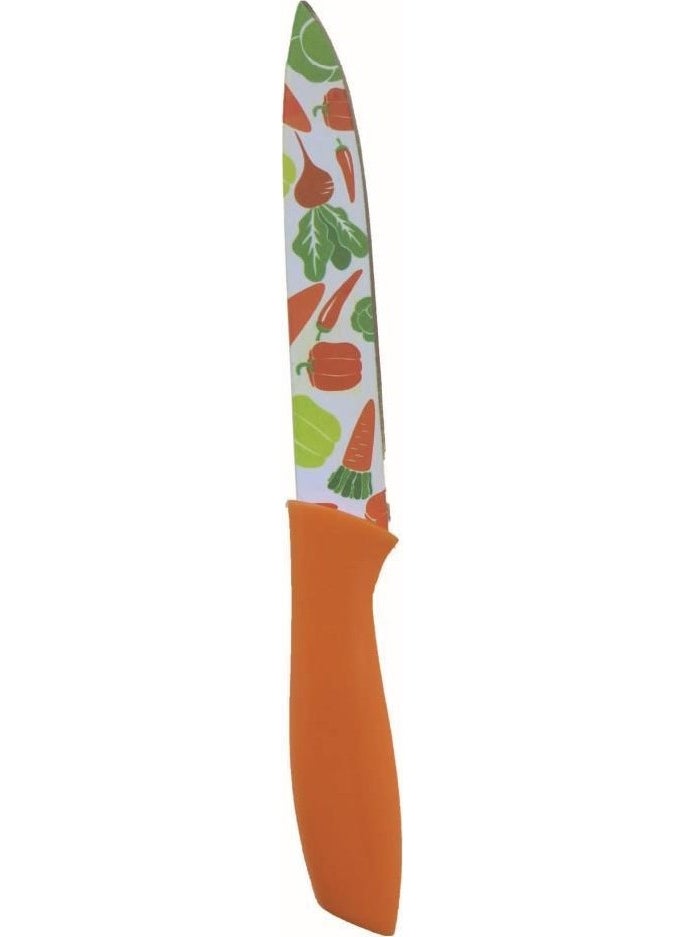 HELLOVE Orange Ceramic Coated Chopping Knife Fruit Vegetable Knife Multi-Purpose Kitchen  - Image 2