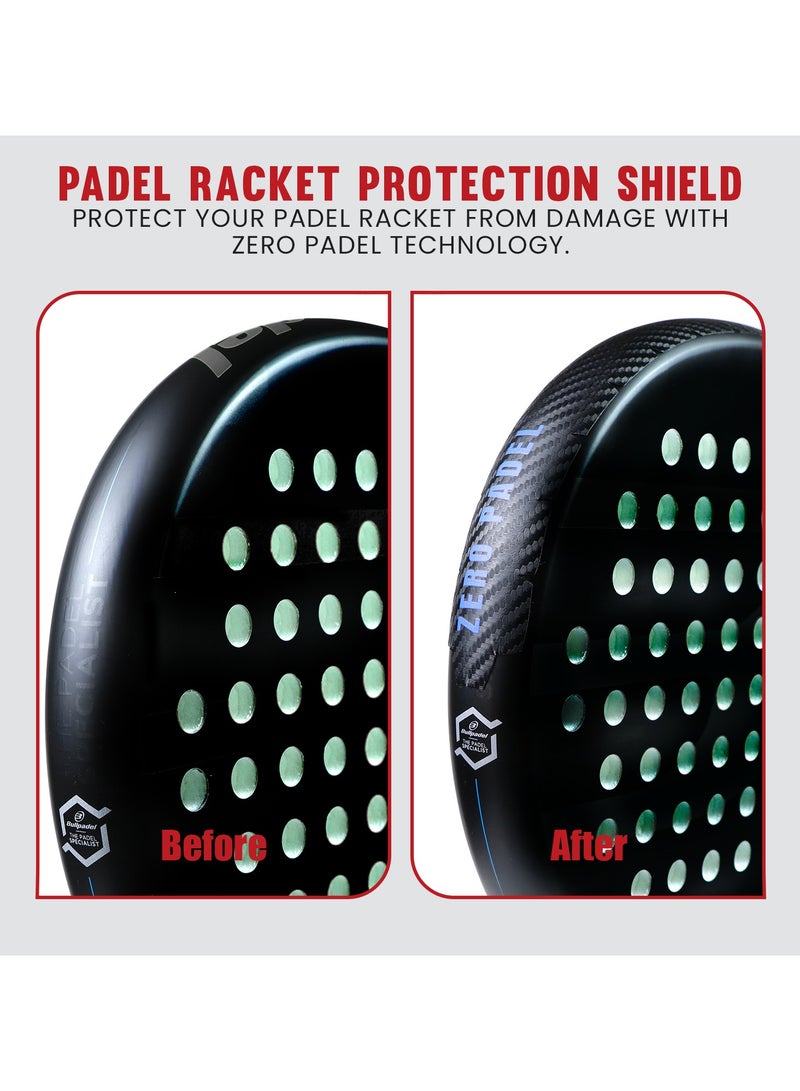 Zero Padel Racket Protector, Carbon Fiber Texture – Medium | Lightweight & Durable for Maximum Edge Protection | Universal Fit, Easy to Apply - Image 4
