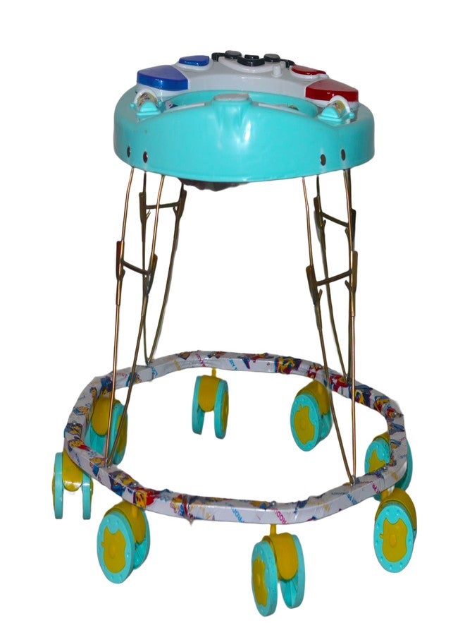 EVOSHINE Baby Walker with Music, 8 Bend Unique Design, Heavy Duty Metal Frame, 6-18 Months Baby Activity Walker, Safe & Comfortable First Step Walking Support (Grey) - Image 3