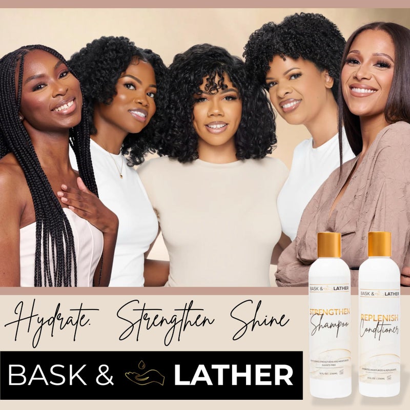BASK & LATHER Strengthen Hair Shampoo â€“ All-Natural, pHâ€‘Balanced Formula for Hair Growth & Repair, Sulfateâ€‘Free, Siliconeâ€‘Free, Parabenâ€‘Free, 8 oz - Image 5