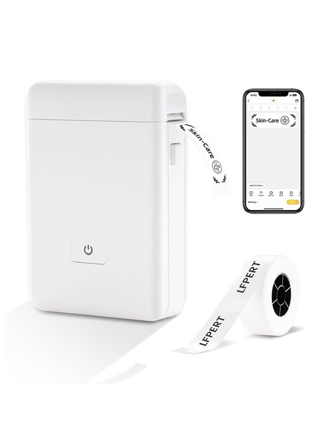 Portable Label Printer, Wireless Bluetooth Thermal Printer with Label Paper, Support iOS and Android - Image 1