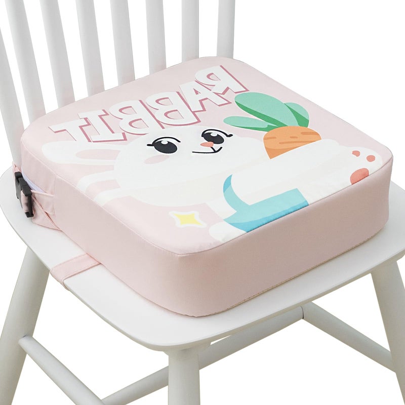 Eiury Toddler Booster Seat for Dining Table Portable Kids Booster Seat with Safety Buckles Portable Increasing Booster Cushion with NonSlip Bottom Pink Rabbit - Image 2