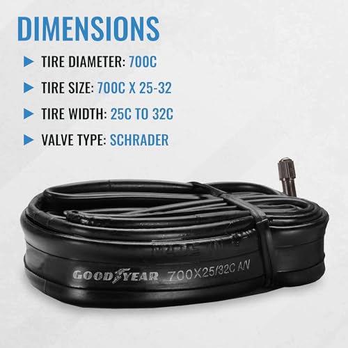 Goodyear Bicycle Tube, 25/32c - 25/32c Bike Tube with Butyl Rubber - Dependable Mountain Bike Tubes for Premium Cycling - ‎‎‎‎25/32c - Image 4