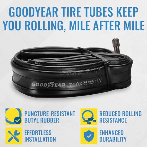 Goodyear Bicycle Tube, 25/32c - 25/32c Bike Tube with Butyl Rubber - Dependable Mountain Bike Tubes for Premium Cycling - ‎‎‎‎25/32c - Image 2