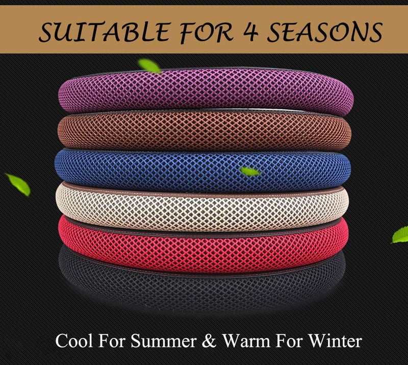 Cxtiy Premium Ice Silk Steering Wheel Cover - Soft, Breathable, and Anti-Slip for Ultimate Comfort and Style Fit Most of Cars SUV Auto Vehicle (C-Black) - Image 5